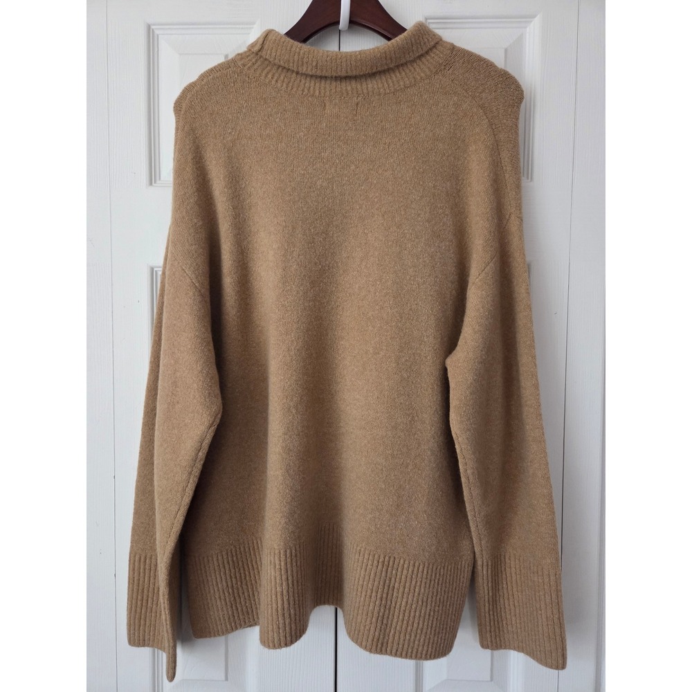 J. Crew Mockneck Sweater Extra-Soft Yarn Women L Heather Camel NWT $110 CU698 - Picture 4 of 7